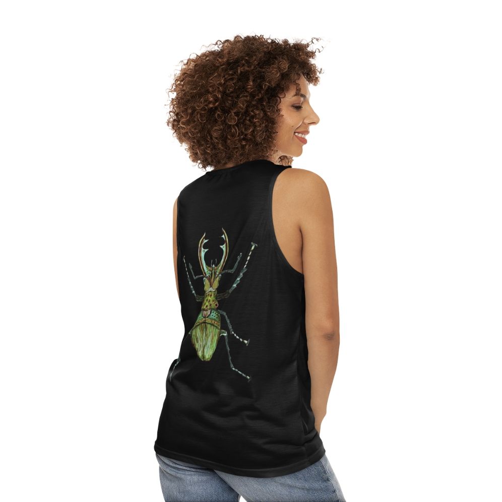 Stag beetle zentangle art tank top - women back