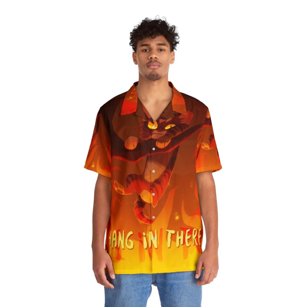 Brambleclaw's Hang In There Hawaiian Shirt with Warrior Cats Inspired Design - People Front