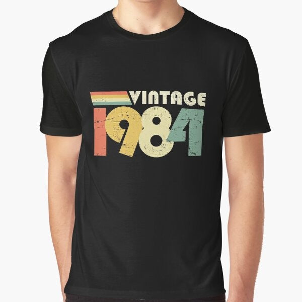 Vintage 1984 40th birthday distressed graphic design t-shirt