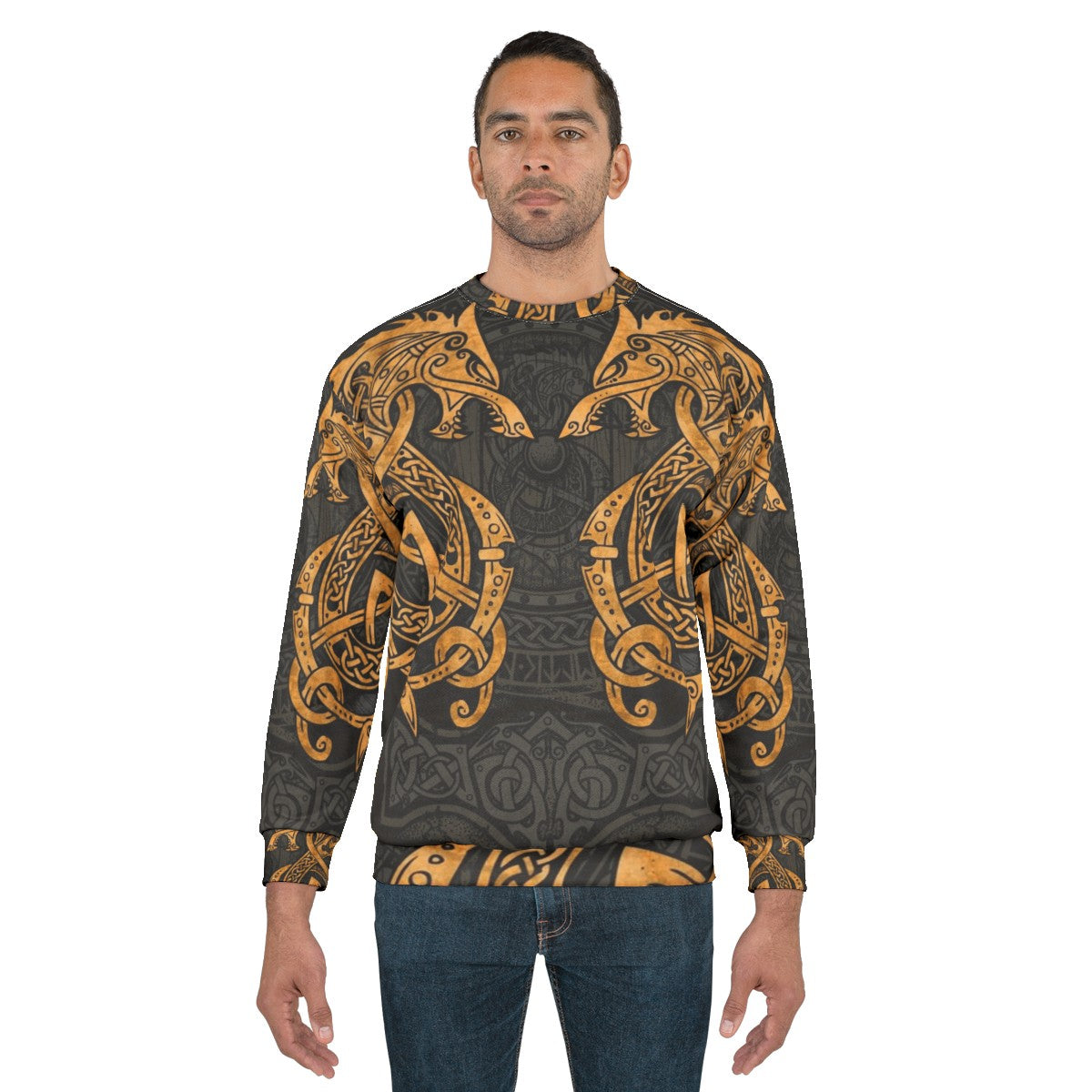 Fighting Fenrir Nordic Wolf Printed Sweatshirt - men