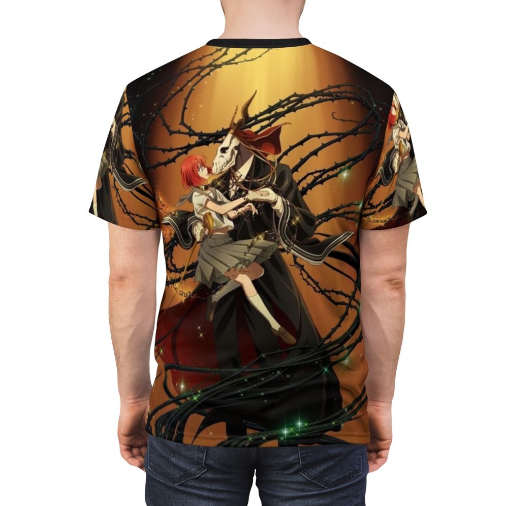 Anime-inspired t-shirt featuring characters from The Ancient Magus Bride - men back