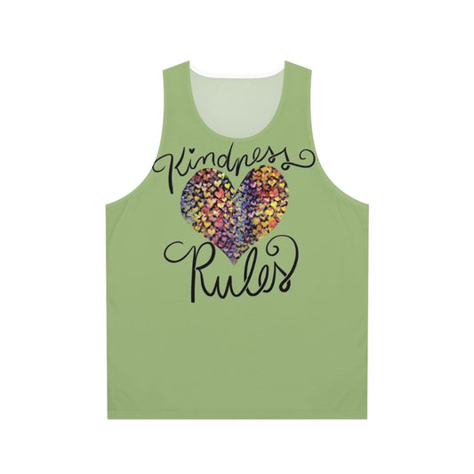 Unisex rainbow heart kindness tank top