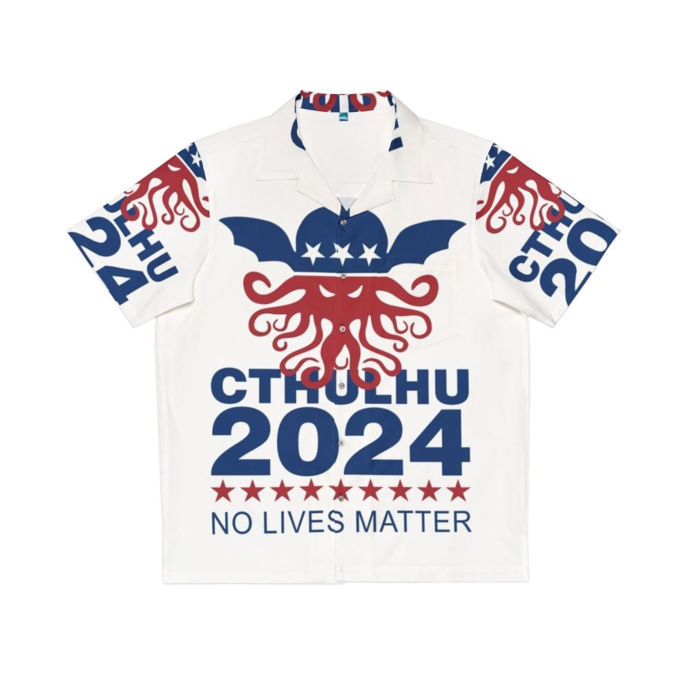 Cthulhu-inspired Hawaiian shirt with "No Lives Matter" slogan