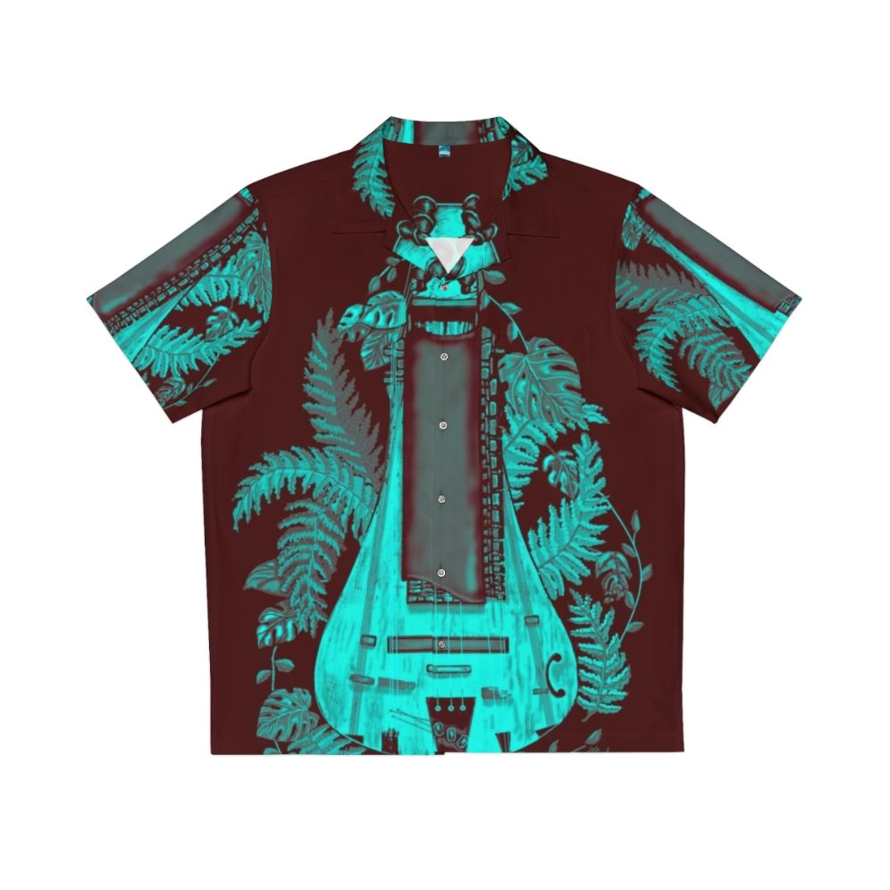 Dawnlight Hurdy Gurdy Hawaiian Shirt featuring a hurdy gurdy, a traditional folk music instrument