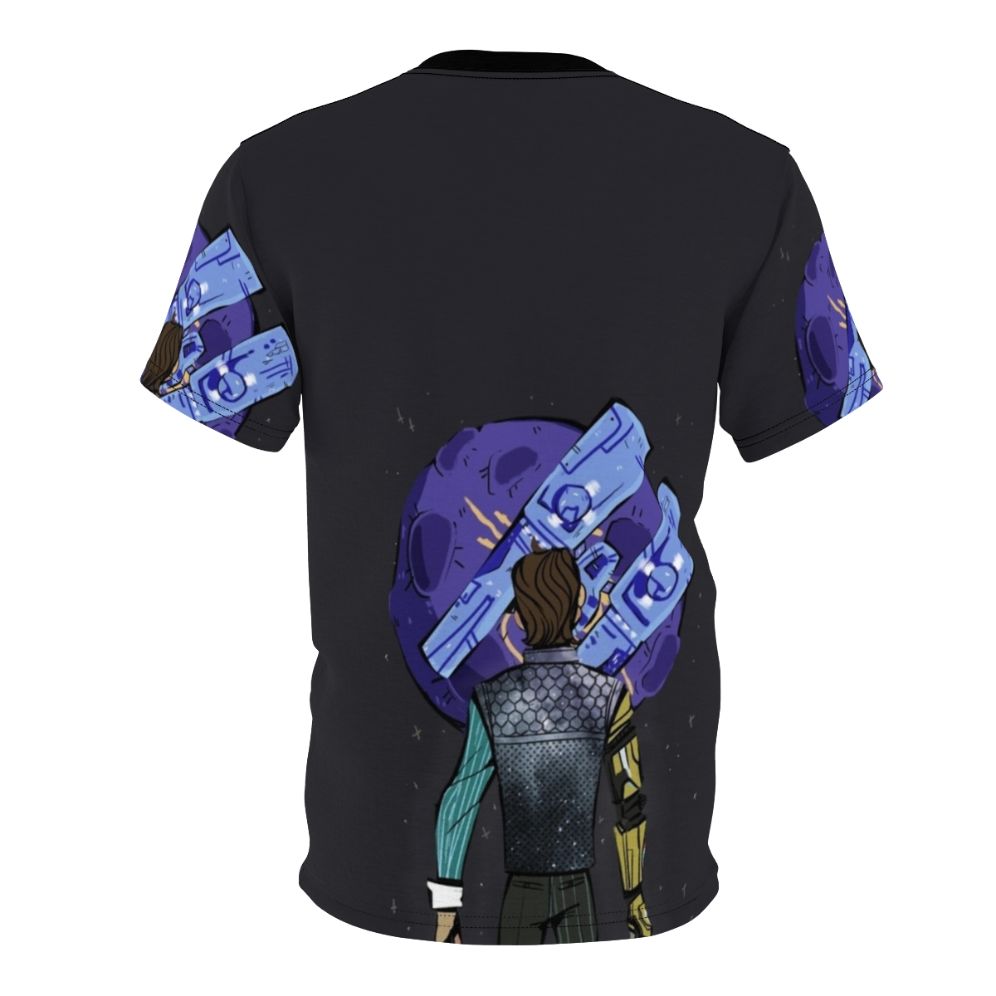 Borderlands Inspired Rhys the Company Man Character Print T-Shirt - Back