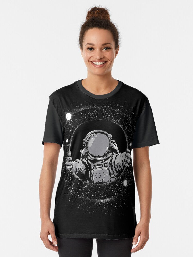 Black Hole Graphic T-Shirt Showcasing the Wonders of the Cosmos - Women