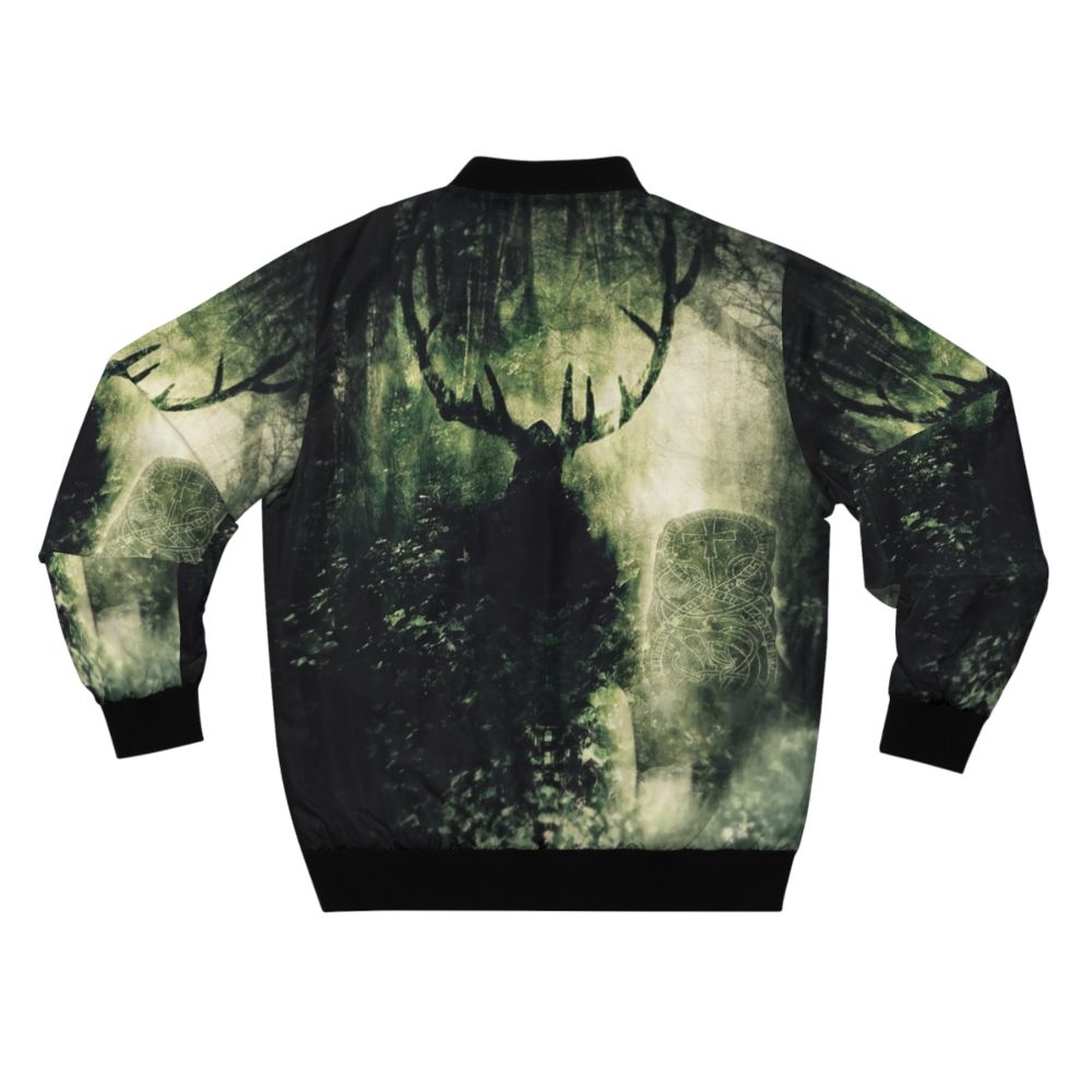 Pagan Celtic Green Man Bomber Jacket - Back