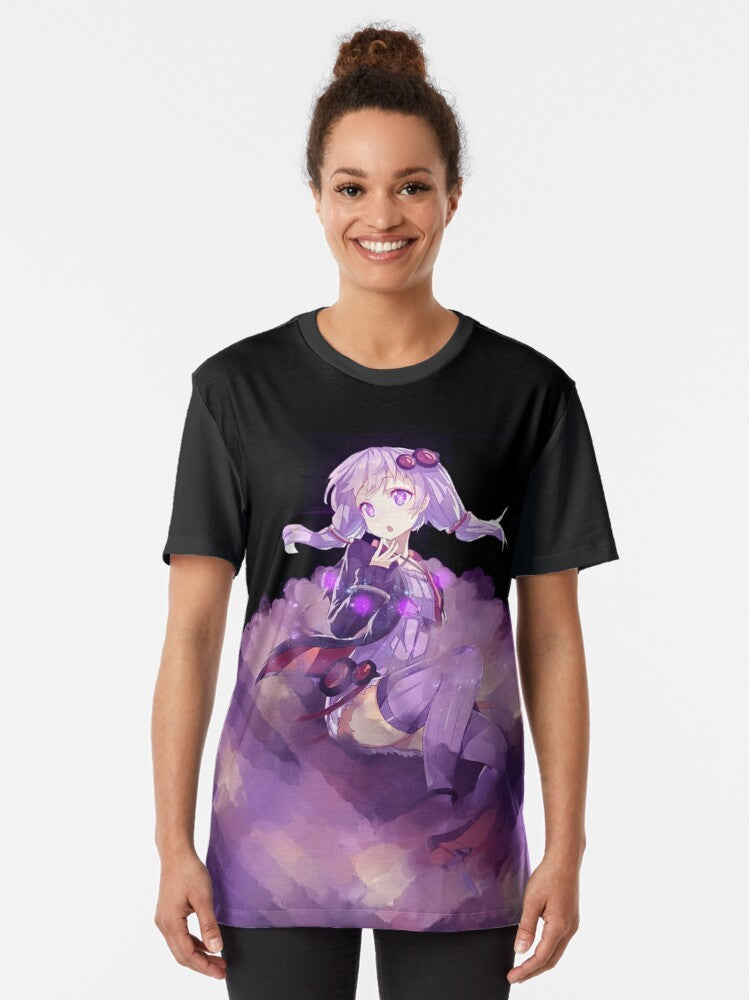 Yuzuki Yukari Vocaloid anime graphic design printed on a t-shirt - Women