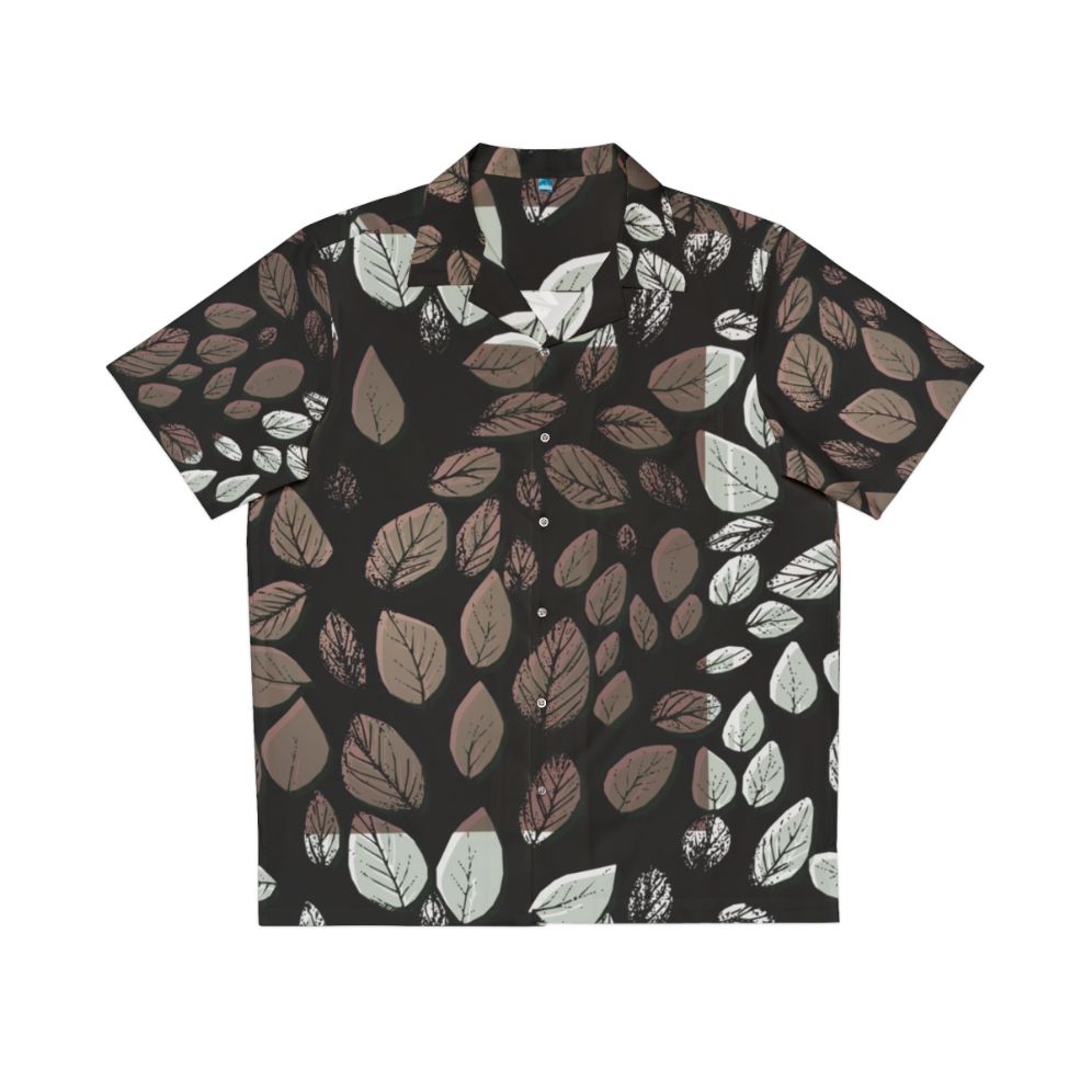 Botanical leaves pattern on a desaturated Hawaiian shirt