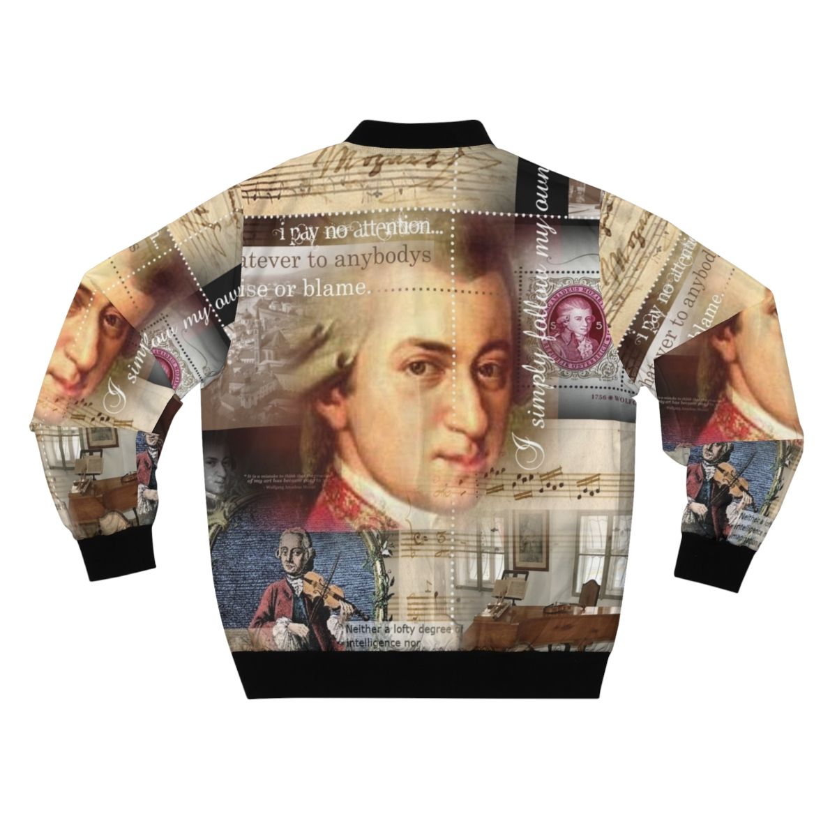 Mozart Inspired Bomber Jacket - Celebrate the Musical Genius of the Classical Composer - Back