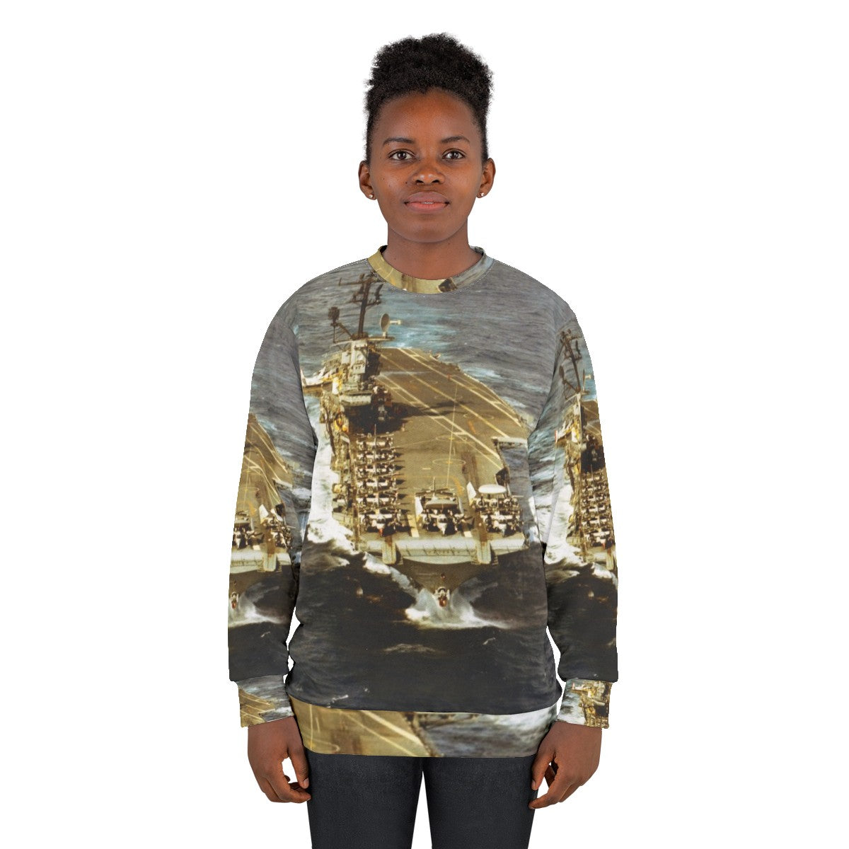 USS Intrepid CVS 11 Aircraft Carrier Military Sweatshirt - women