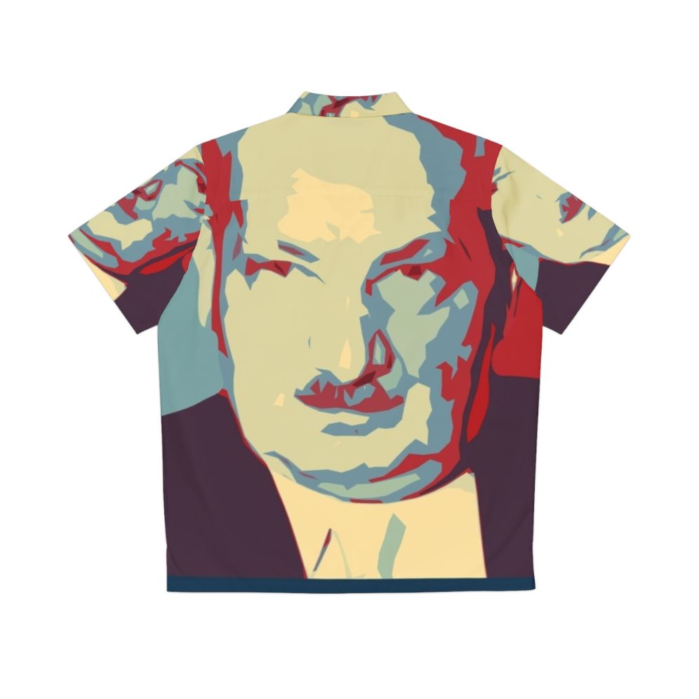 Vintage Martin Heidegger inspired Hawaiian shirt with "Being and Time" graphic - Back