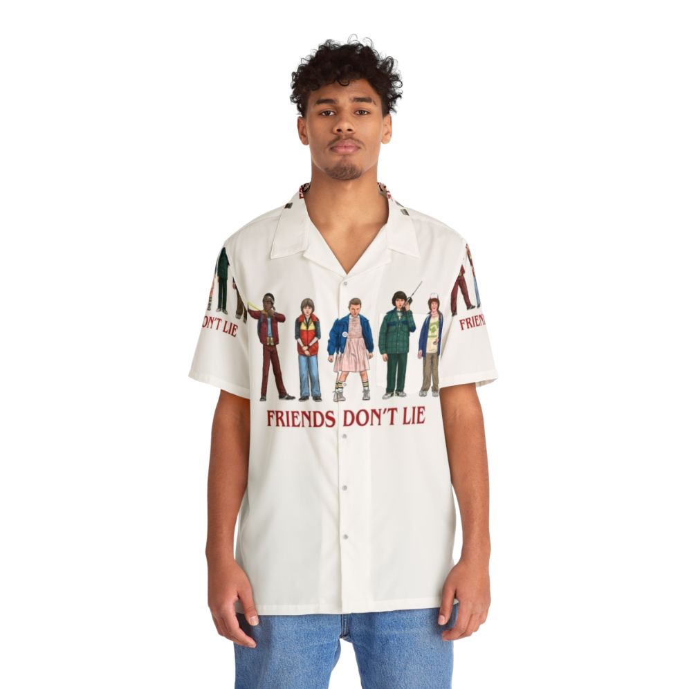 Friends Don't Lie 80s Hawaiian Shirt - Stranger Things Inspired Retro Clothing - People Front