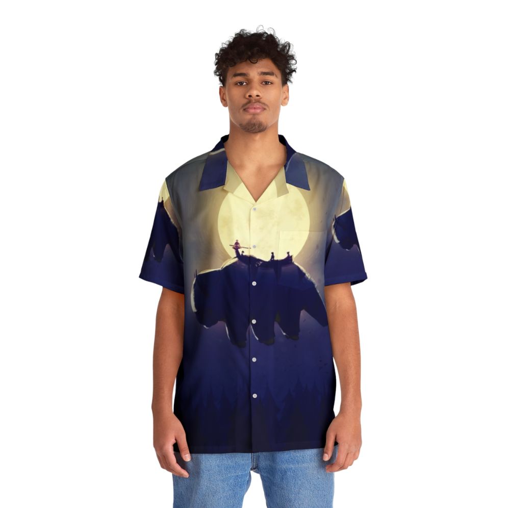 Avatar The Last Airbender Night Version Hawaiian Shirt featuring Appa and Aang - People Front