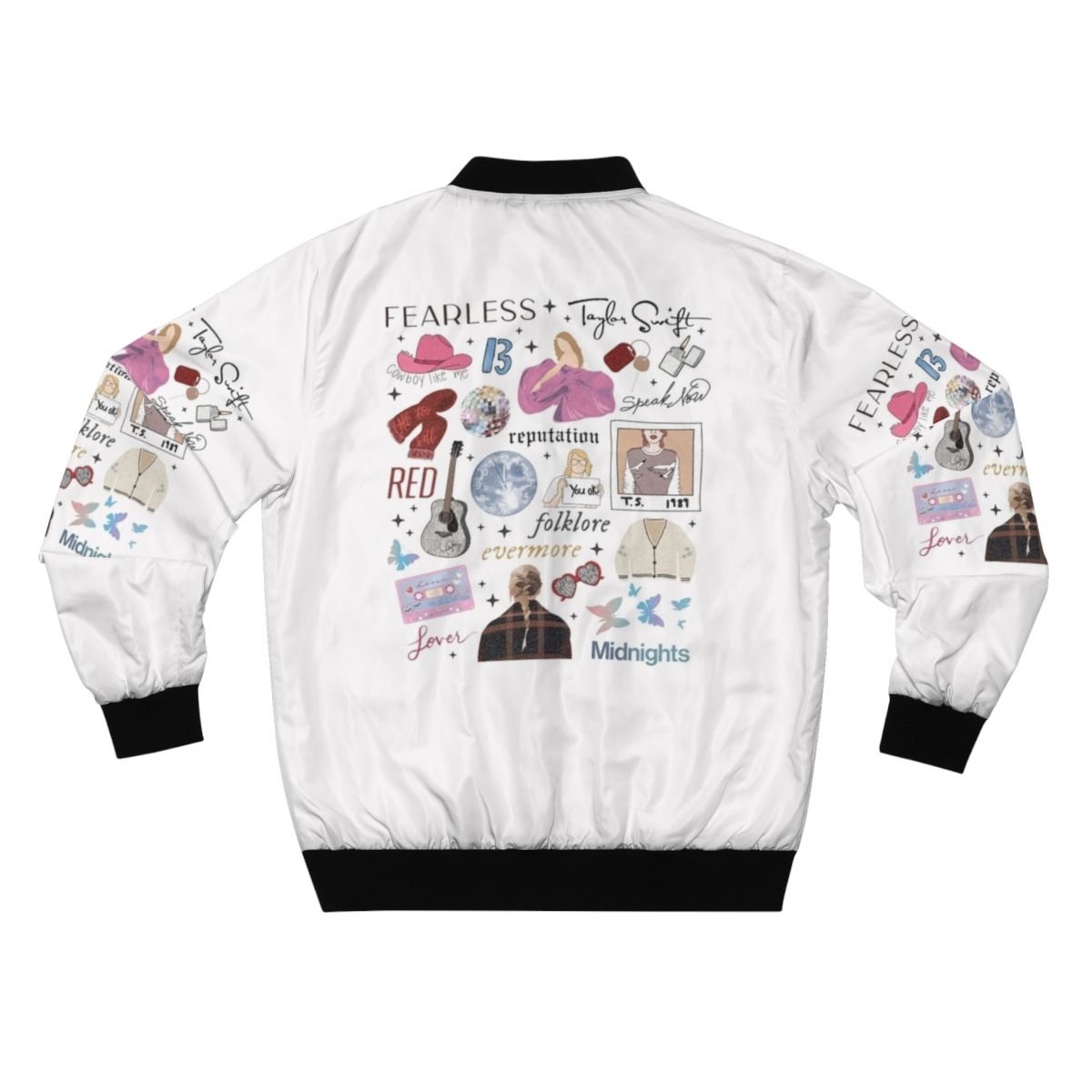 Taylor Swift Eras Tour Bomber Jacket, featuring the Eras Tour logo and vintage design for Swiftie fans - Back