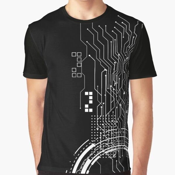 Wire mesh technology abstract pattern graphic design on a t-shirt