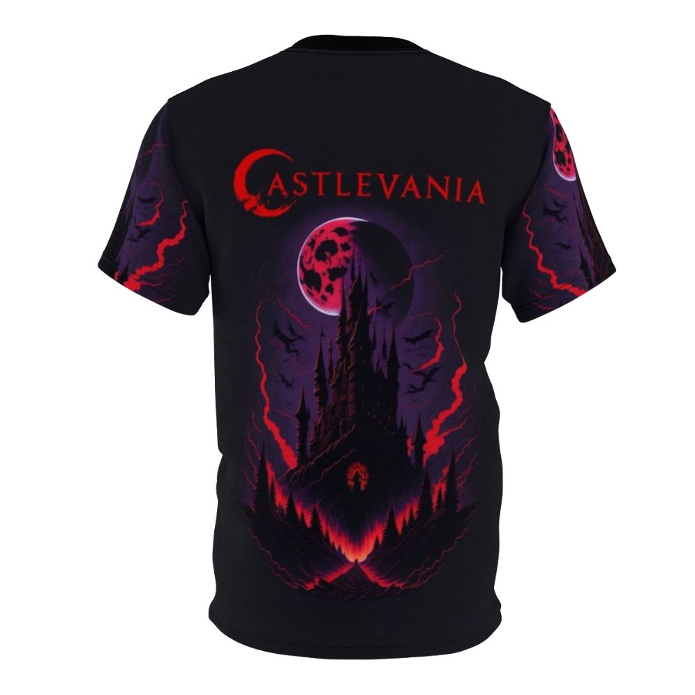 A high-quality t-shirt featuring a Castlevania-inspired design, perfect for fans of the Netflix series and anime. - Back