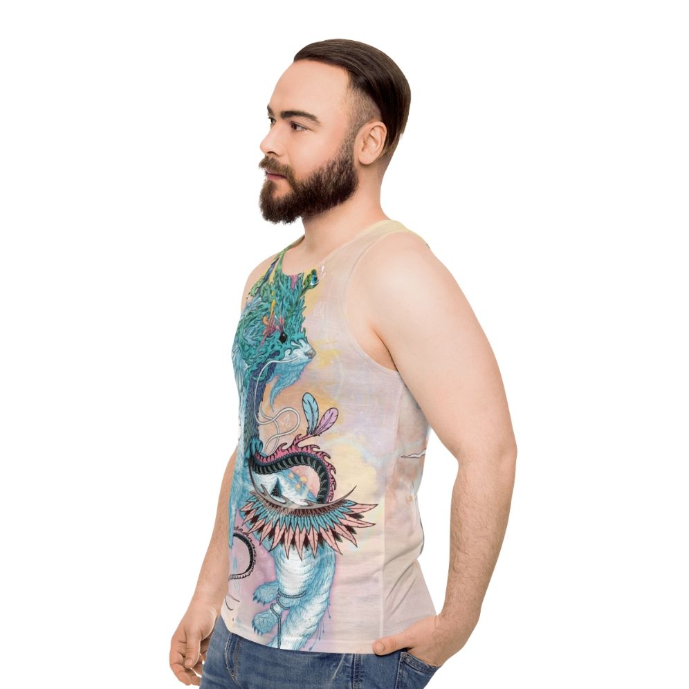 Psychedelic nature-inspired ermine tank top - men side