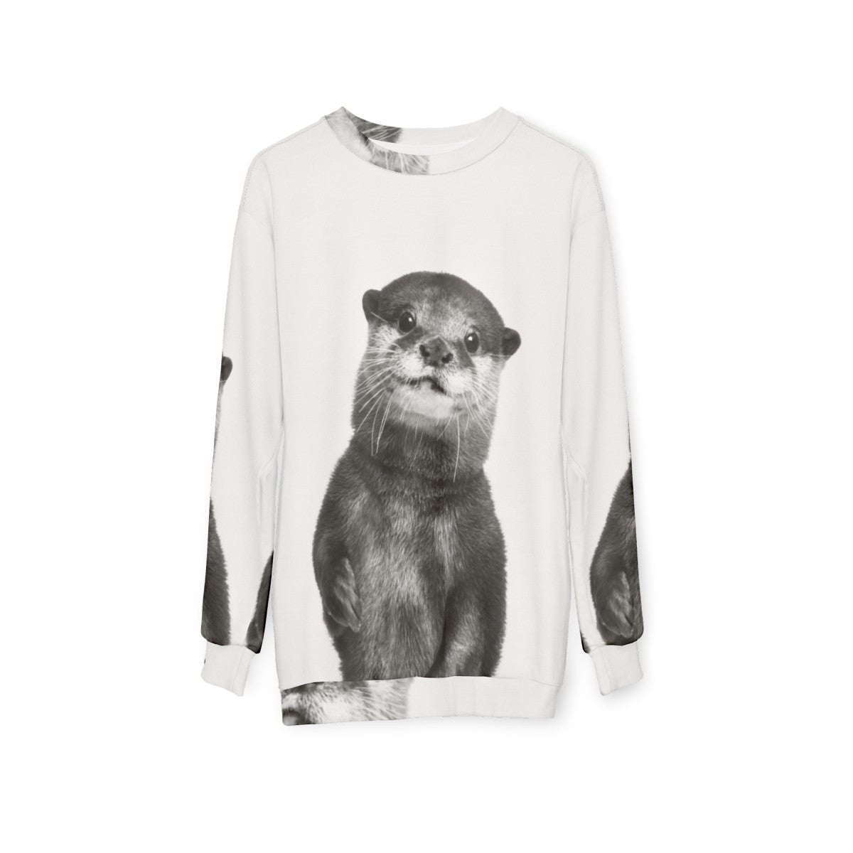 Otter sweatshirt with a cute animal portrait design - hanging