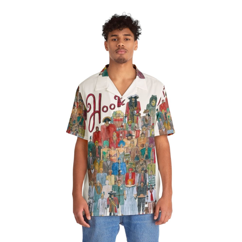 Hook Team Illustration Hawaiian Shirt with Peter Pan and Captain Hook - People Front