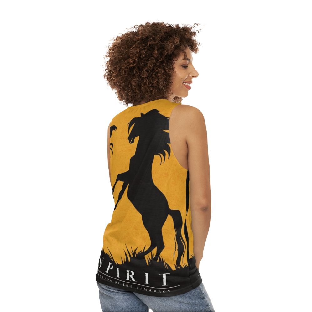 Minimalist Spirit Stallion of the Cimarron Unisex Tank Top - women back