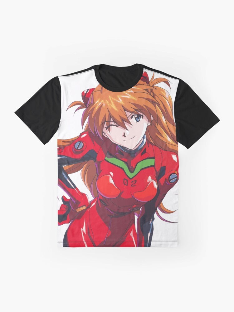 Asuka Langley Soryu from Neon Genesis Evangelion anime graphic t-shirt design - Flat lay