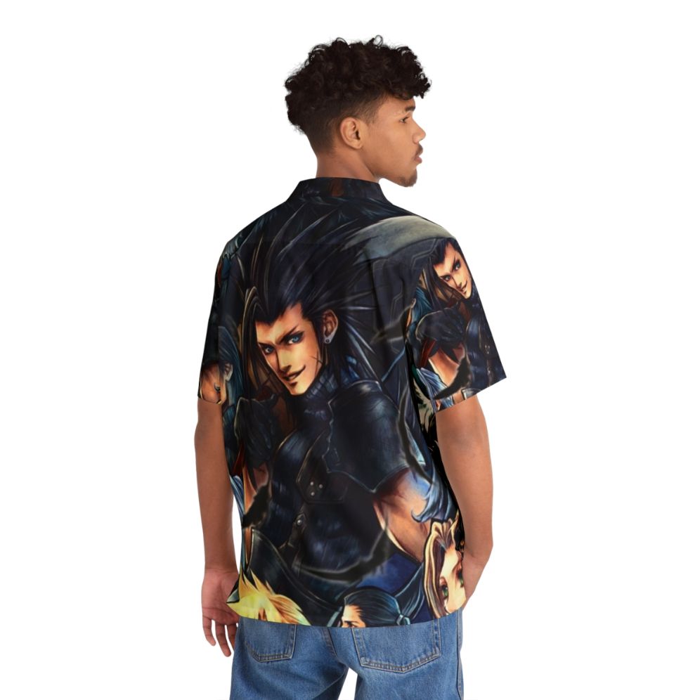 Zack Fair Hawaiian Shirt - Tropical Collared Shirt for Video Game Fans - People Back