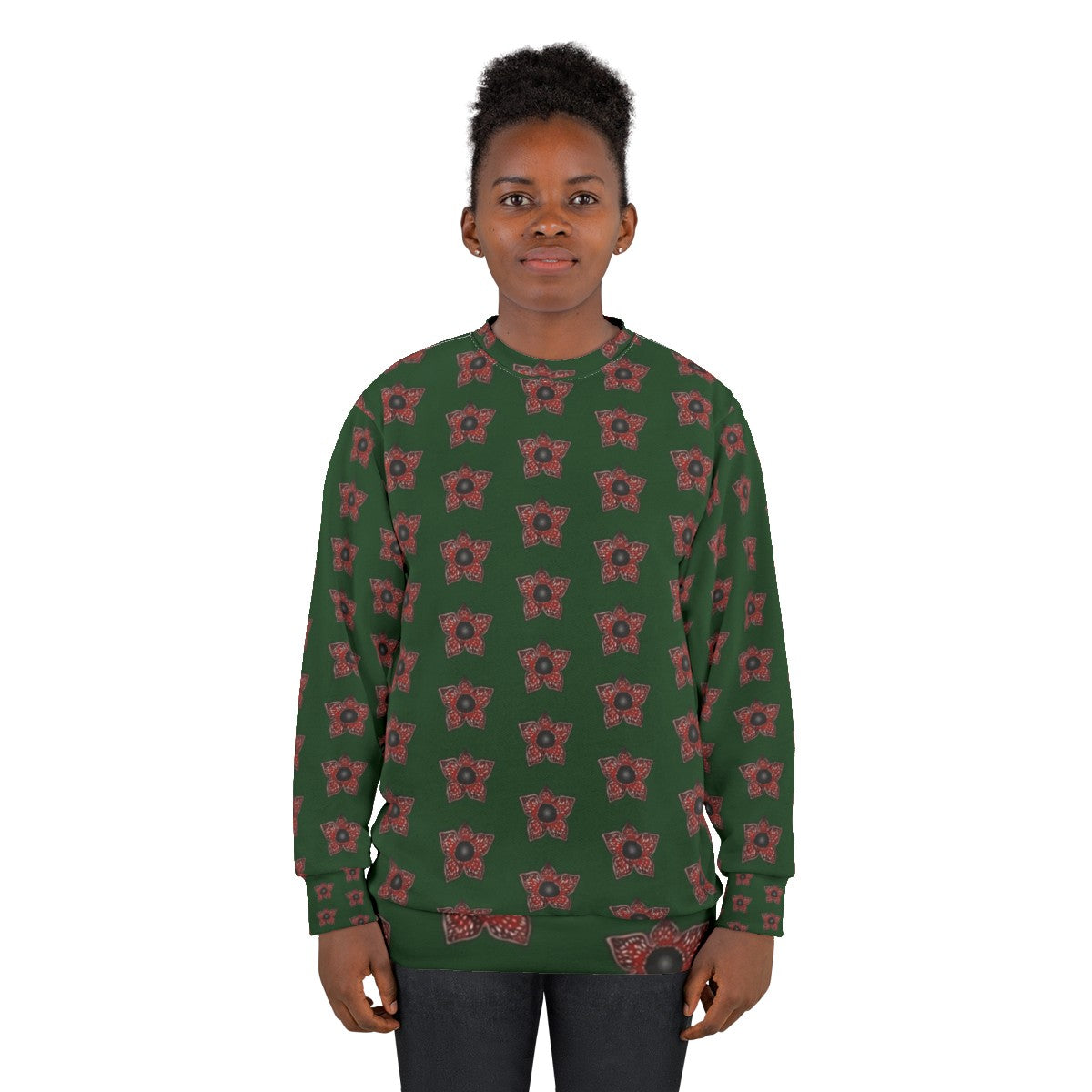 Stranger Things Demogorgon Pattern Sweatshirt - women