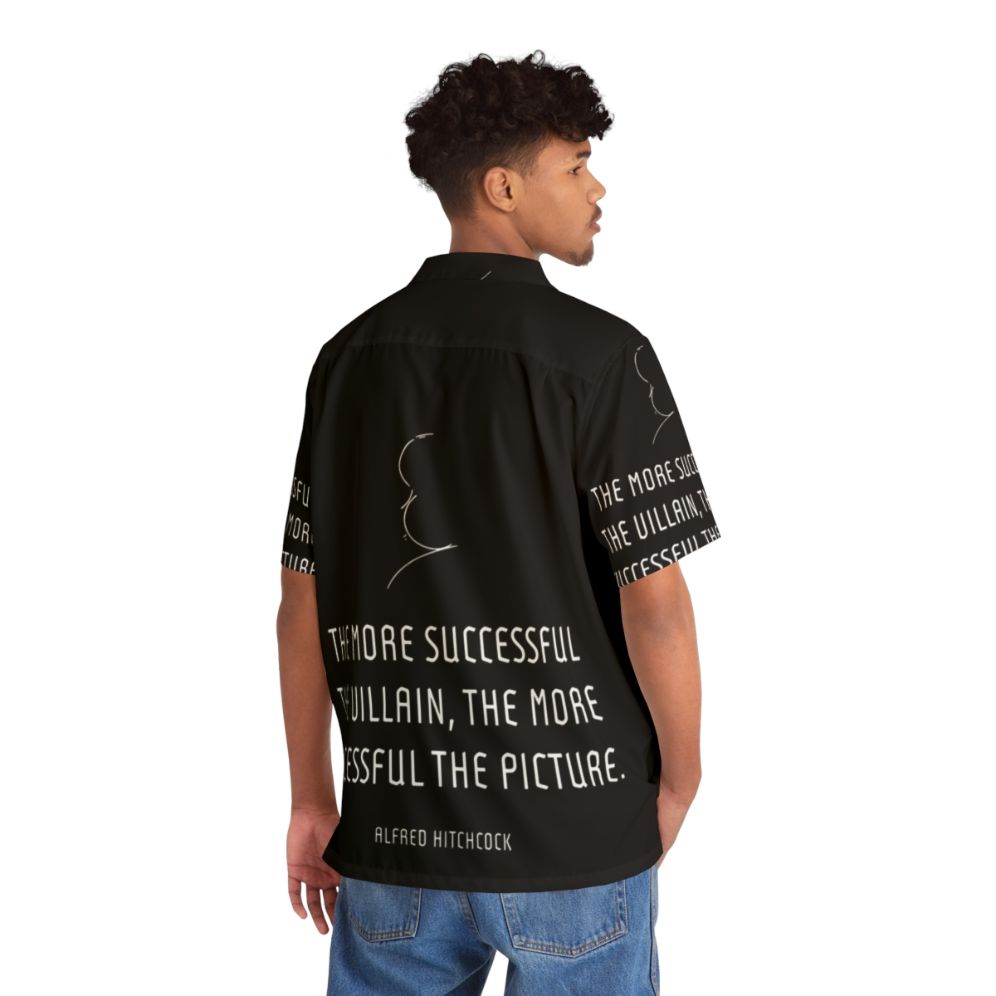 Alfred Hitchcock Villain Quote Hawaiian Shirt - Flat lay