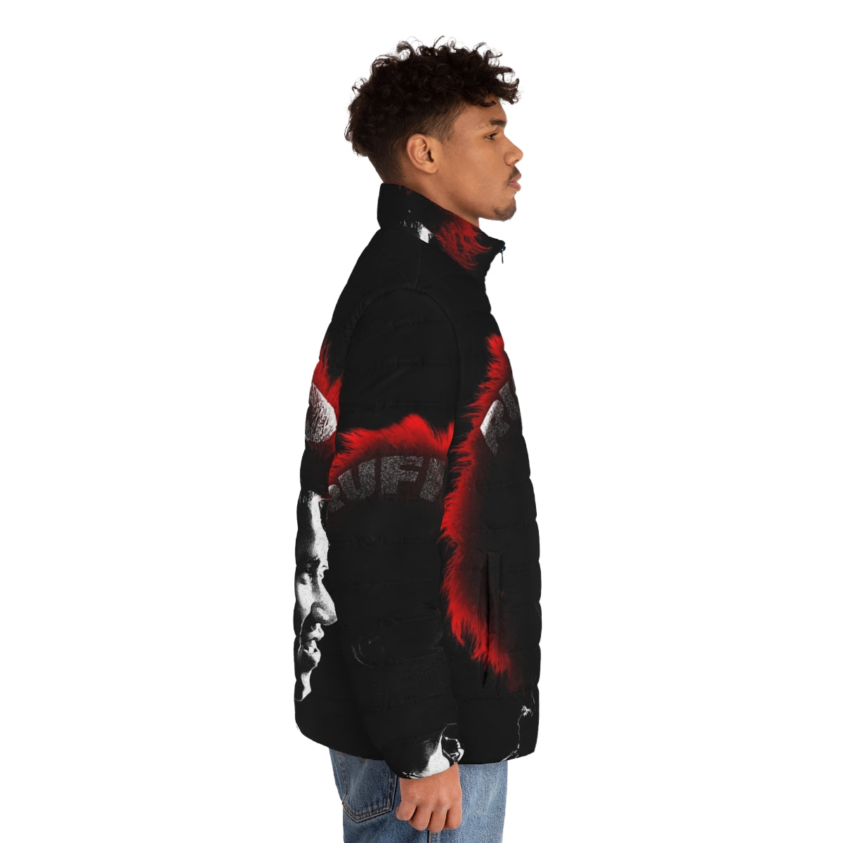 Rufio Puffer Jacket with 90s Peter Pan Inspired Design - men side right