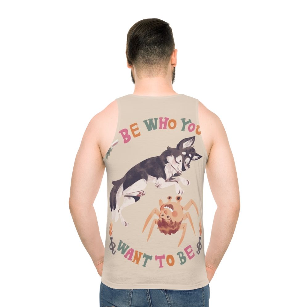 Unisex horror movie inspired graphic tank top - men back