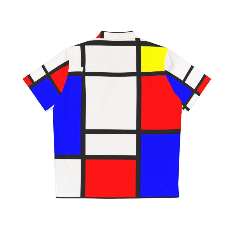 Mondrian inspired abstract geometric Hawaiian shirt - Back