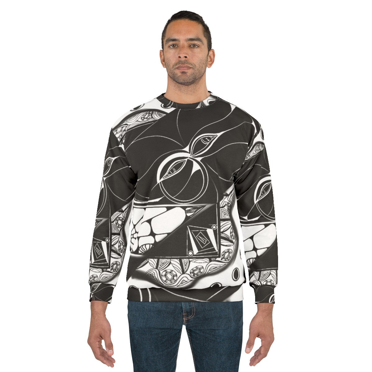 Hidden music sweatshirt with artistic notes pattern - men