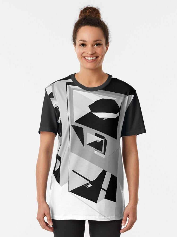 Funktion One black and white graphic t-shirt - Women