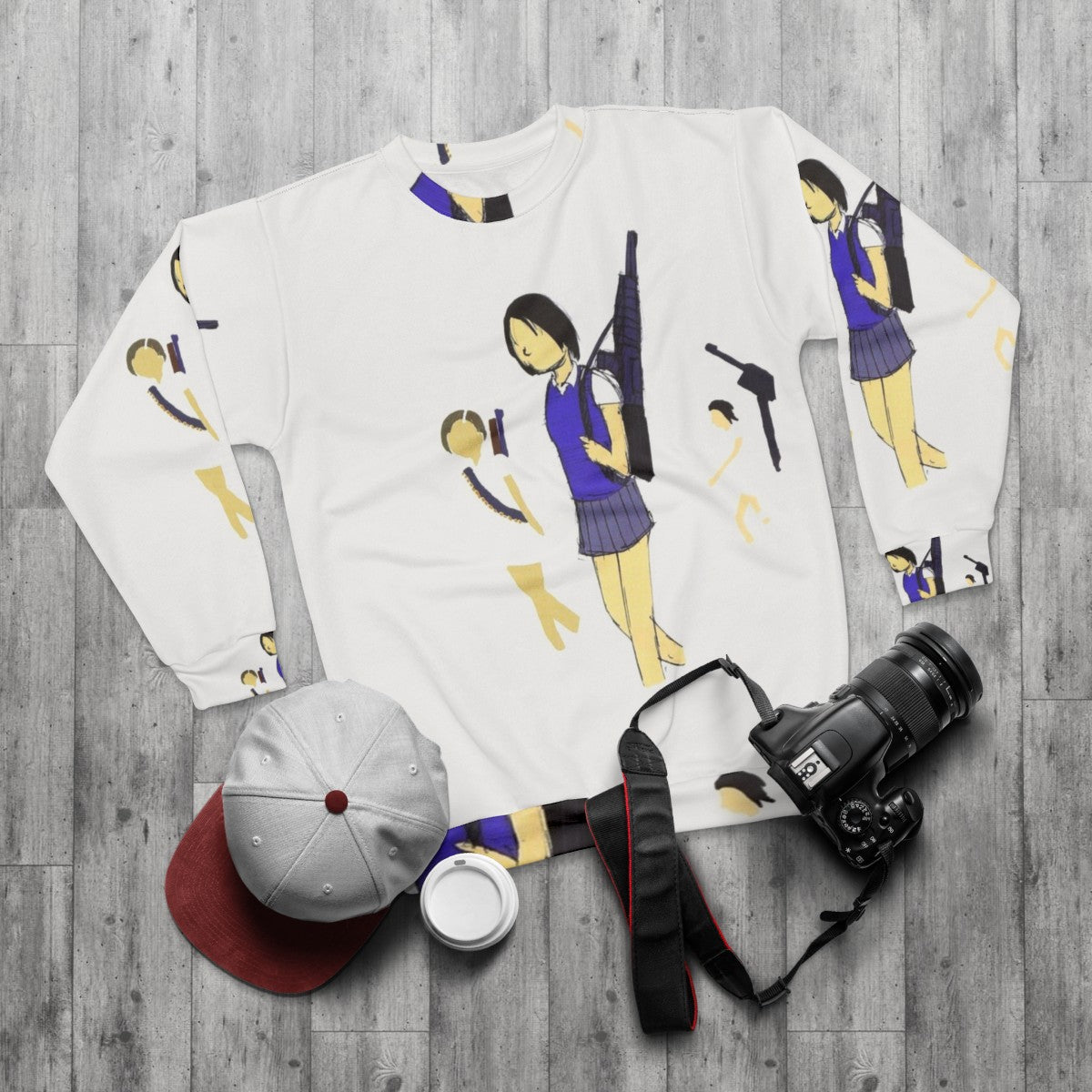 "Number Girl School Girl Distortional Addict Japanese Band Sweatshirt" - flat lay