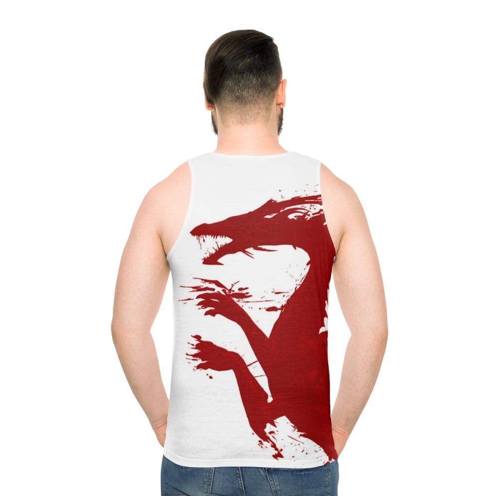 Unisex dragon-inspired tank top - men back