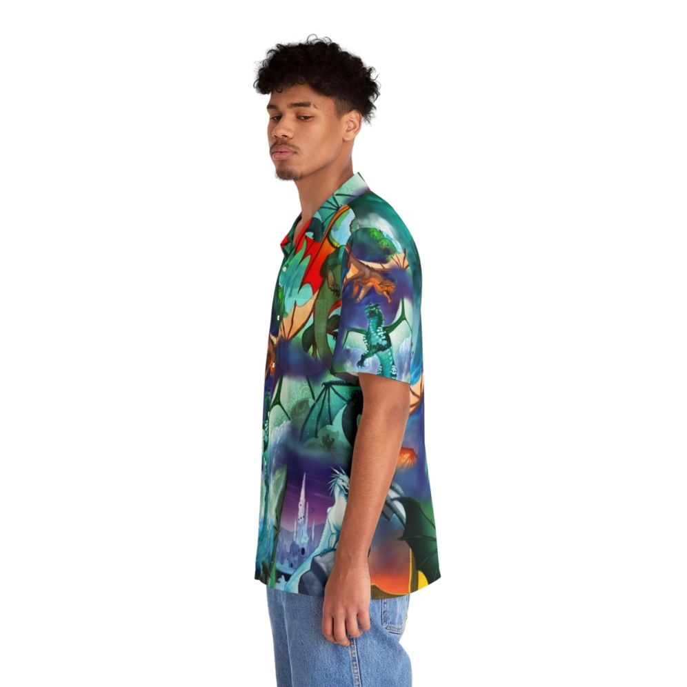 Wings of Fire themed dragon pattern Hawaiian shirt - People Left