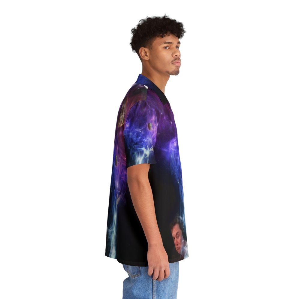 Elon Musk inspired Hawaiian shirt with a cosmic universe print design - People Pight