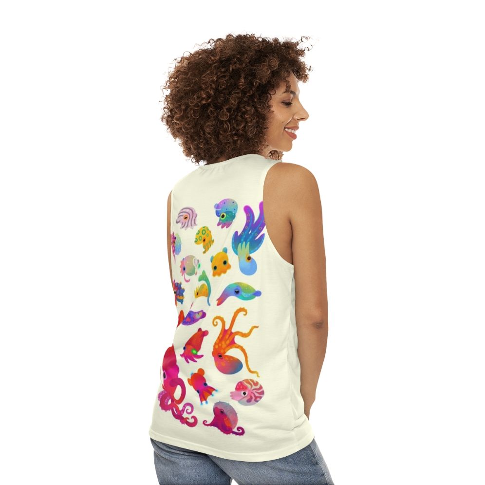 Pastel cephalopod unisex tank top - women back