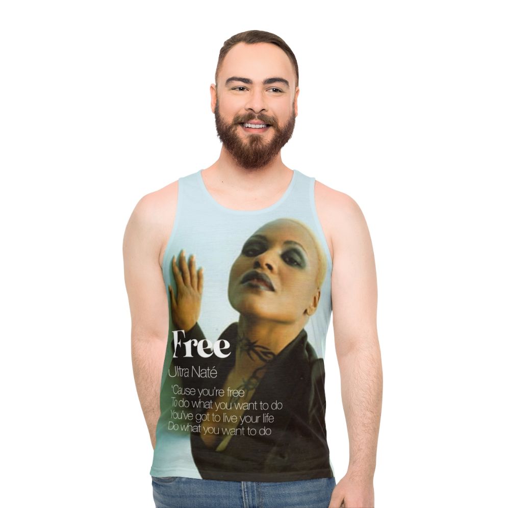 Unisex house music-inspired colorful tank top - men