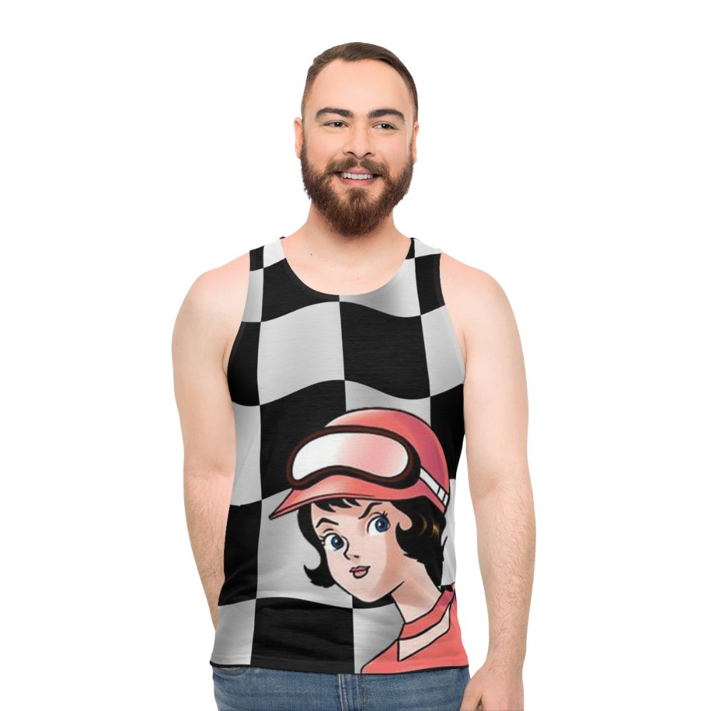 Speed Racer Checkered Flag Unisex Tank Top - men