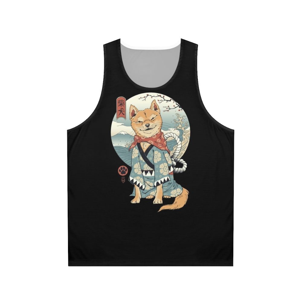 Shiba Inu Unisex Tank Top with Ukiyo-e Inspired Graphic