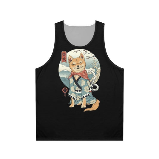 Shiba Inu Unisex Tank Top with Ukiyo-e Inspired Graphic