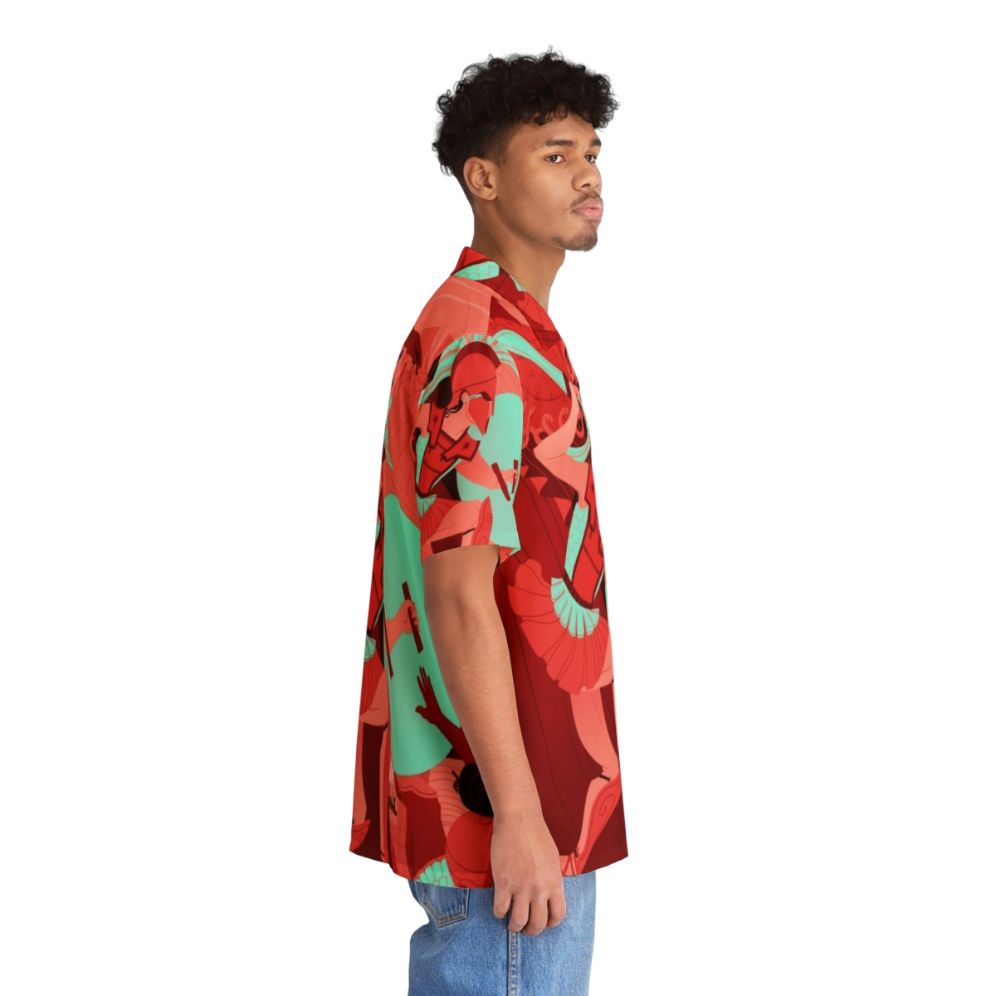 Iliad-inspired Hawaiian shirt with ancient Greek mythology motifs - People Pight