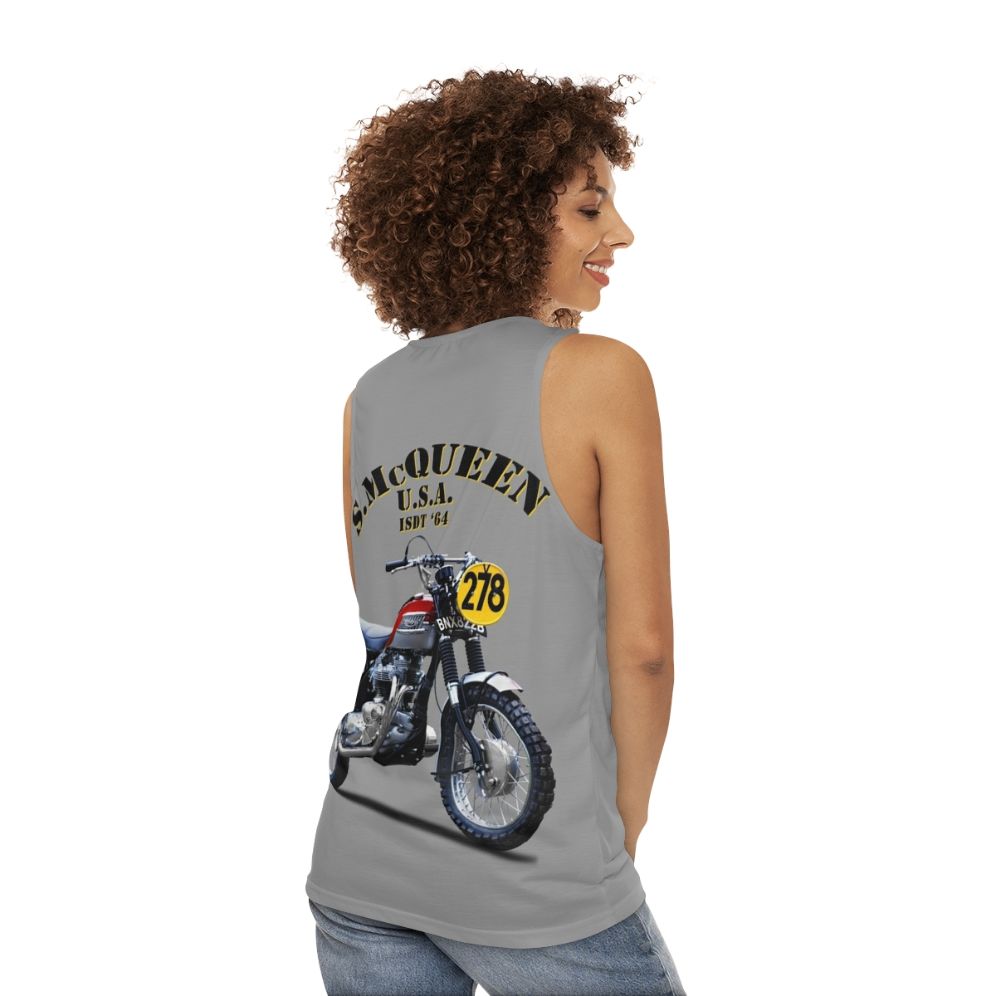 Classic Motorcycle ISDT 1964 Unisex Tank Top - women back