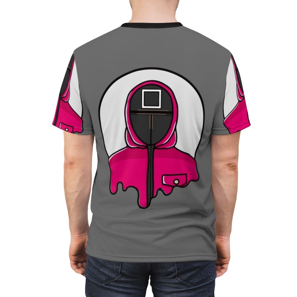 Squid Game-Inspired Guard Uniform AOP T-shirt featuring a striking and detailed design - men back