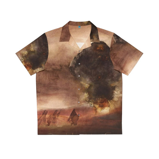 Dune 2020 sci-fi Hawaiian shirt featuring watercolor Arrakis fan art