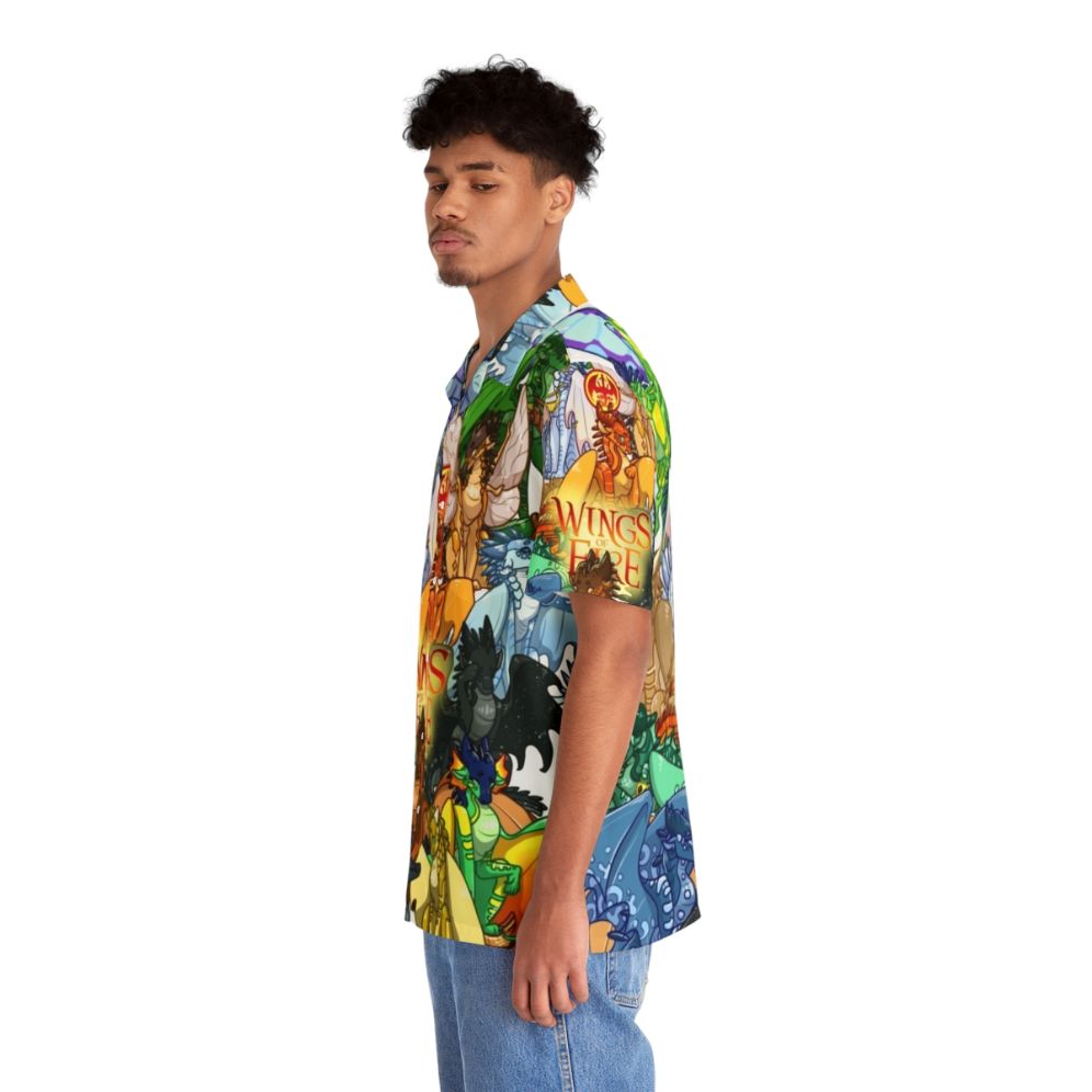 Wings of Fire Hawaiian Shirt 2 featuring blue and teal dragon designs - People Left