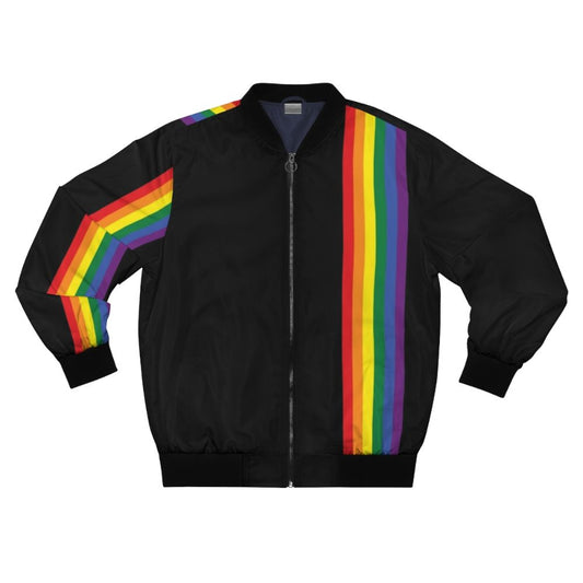 Vibrant rainbow pride LGBT bomber jacket