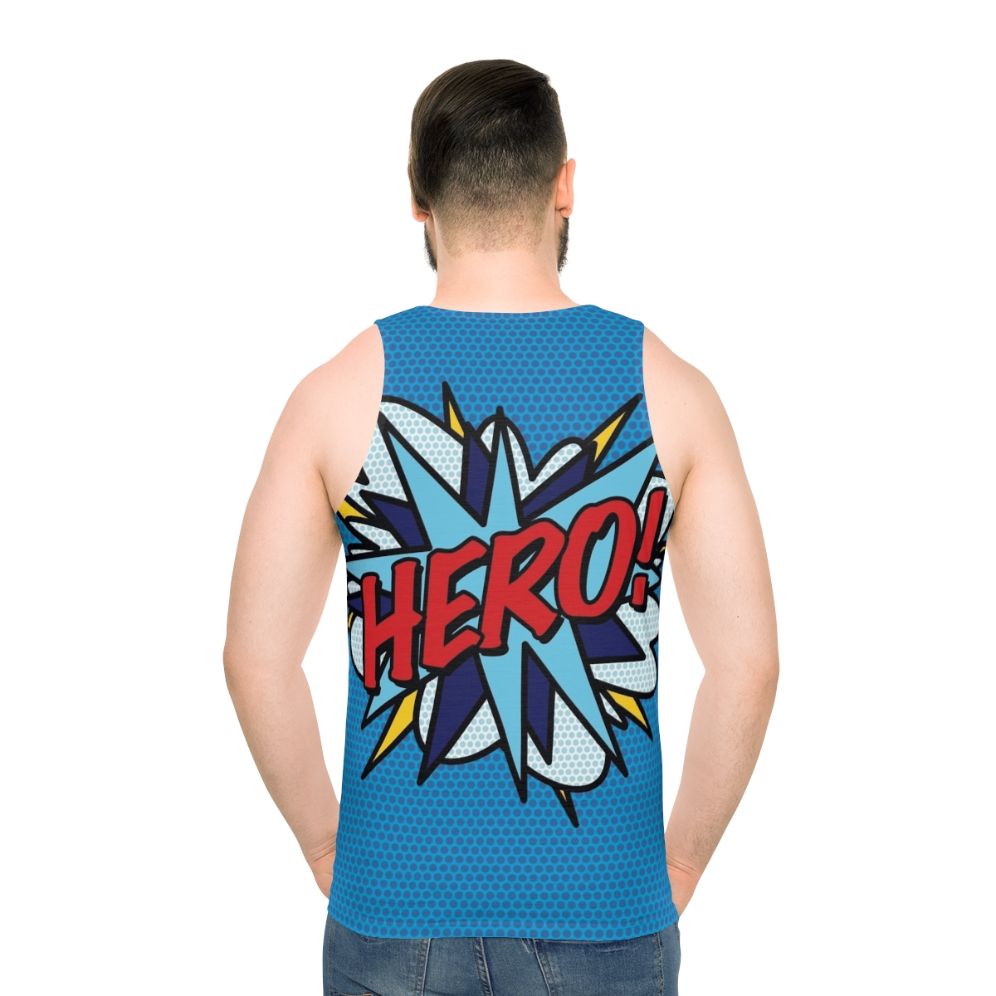 Retro hero comic book pop art unisex tank top - men back